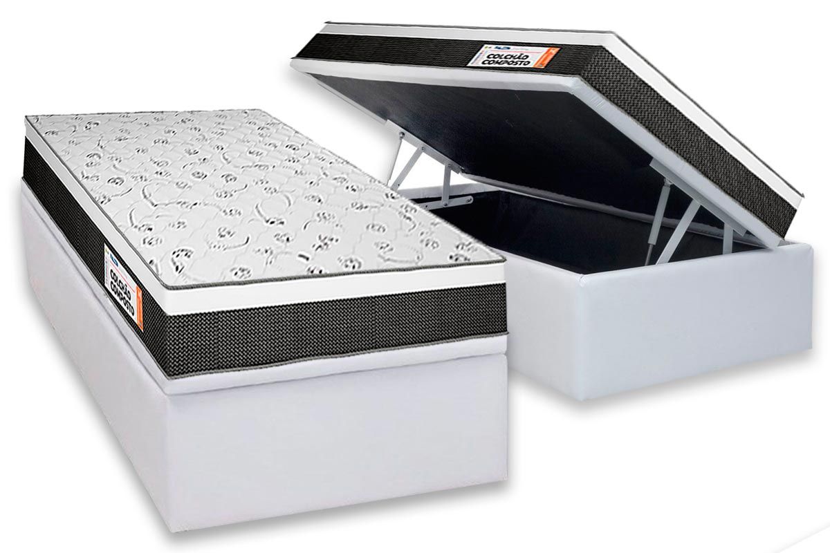 Cama Box Baú CRC +Colchão Ortopédico Falcon Plumatex