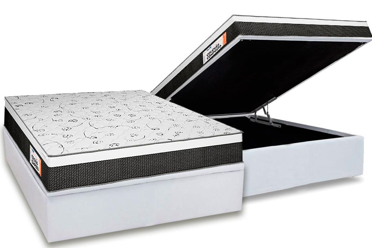 Cama Box Baú CRC +Colchão Ortopédico Falcon Plumatex