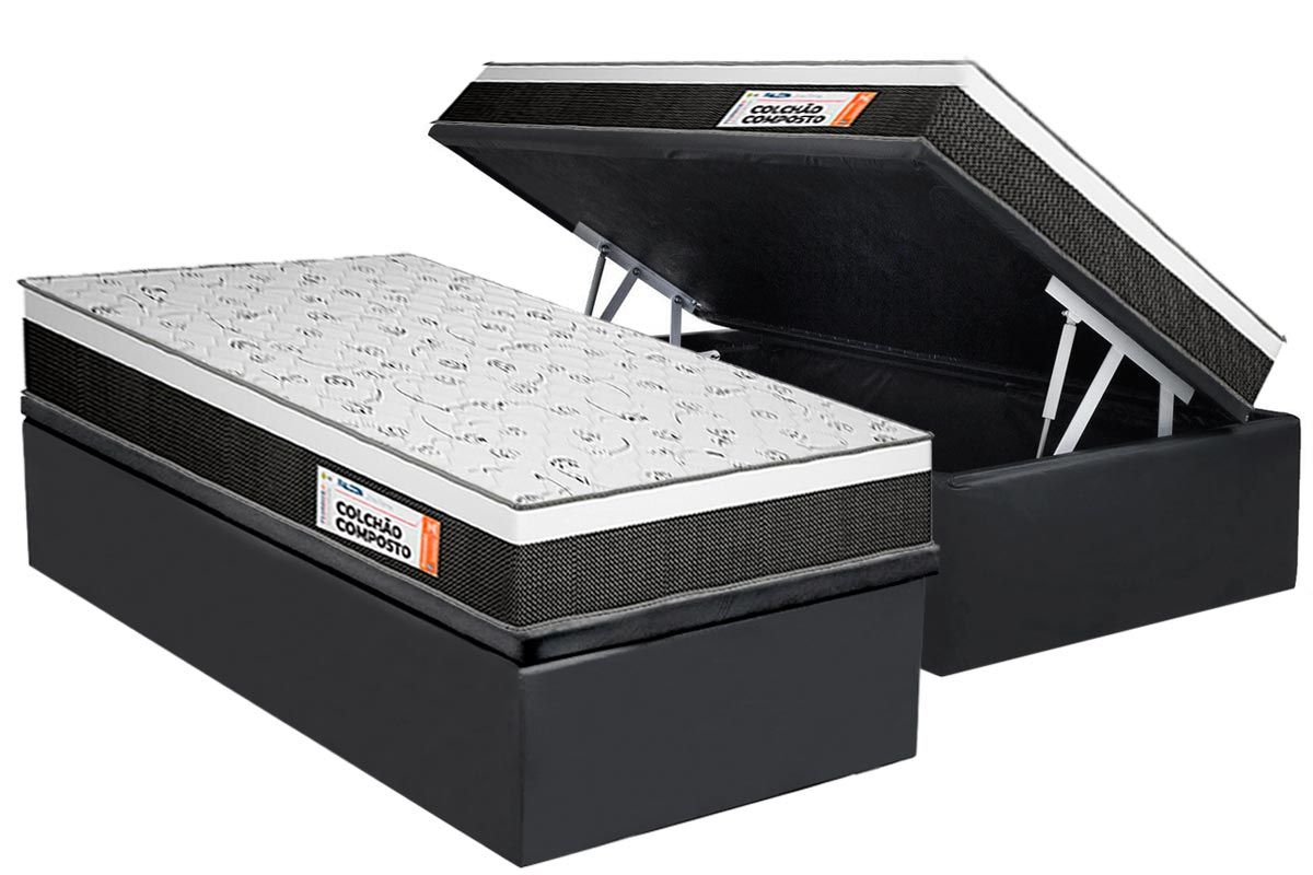 Cama Box Baú CRC +Colchão Ortopédico Falcon Plumatex