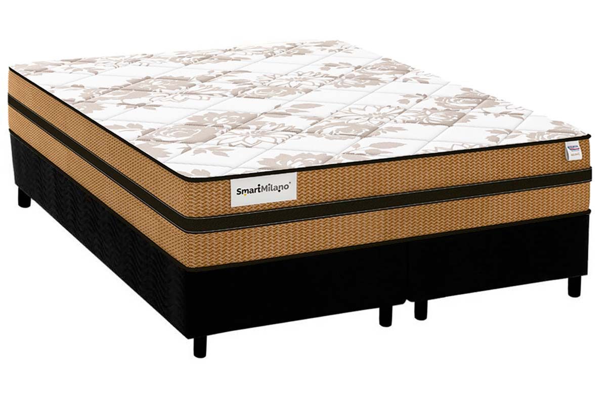 Cama Box CRC +Colchão Molas Milano Plumatex