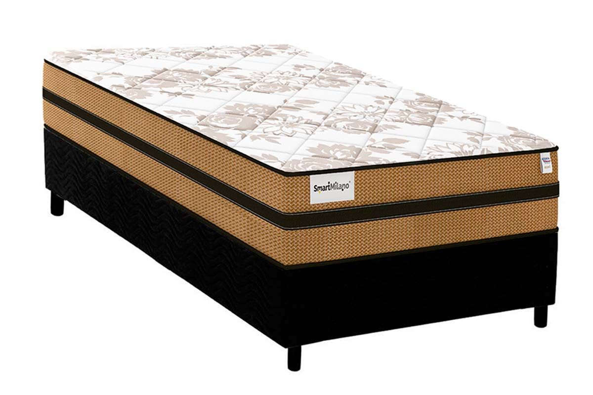 Cama Box CRC +Colchão Molas Milano Plumatex