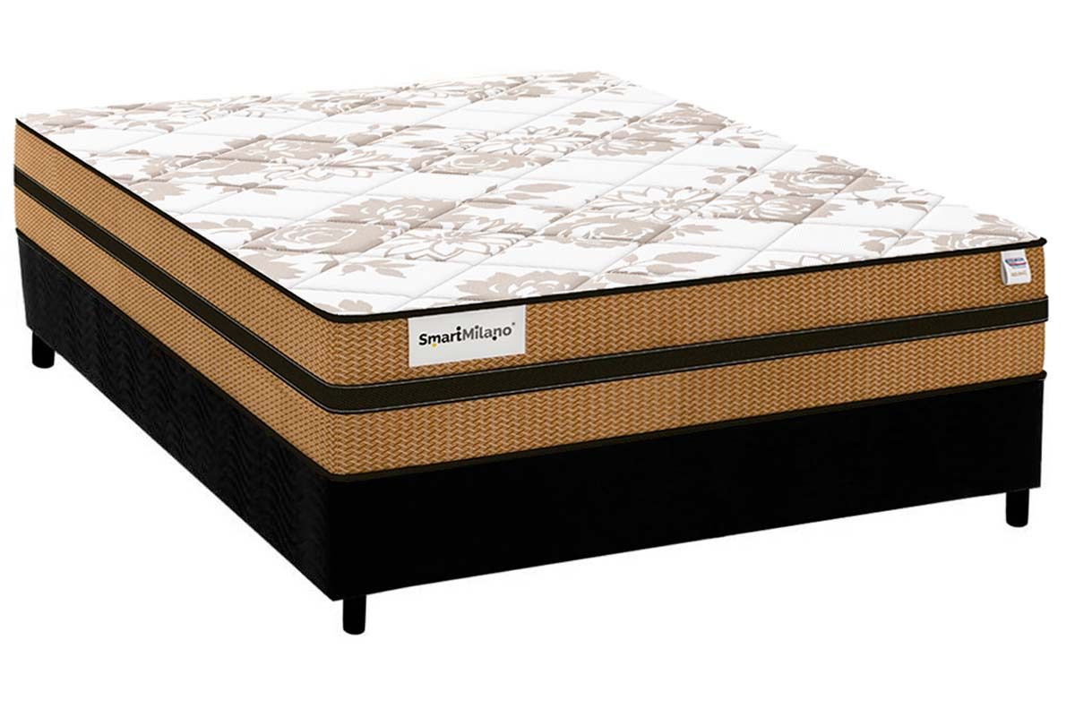 Cama Box CRC +Colchão Molas Milano Plumatex