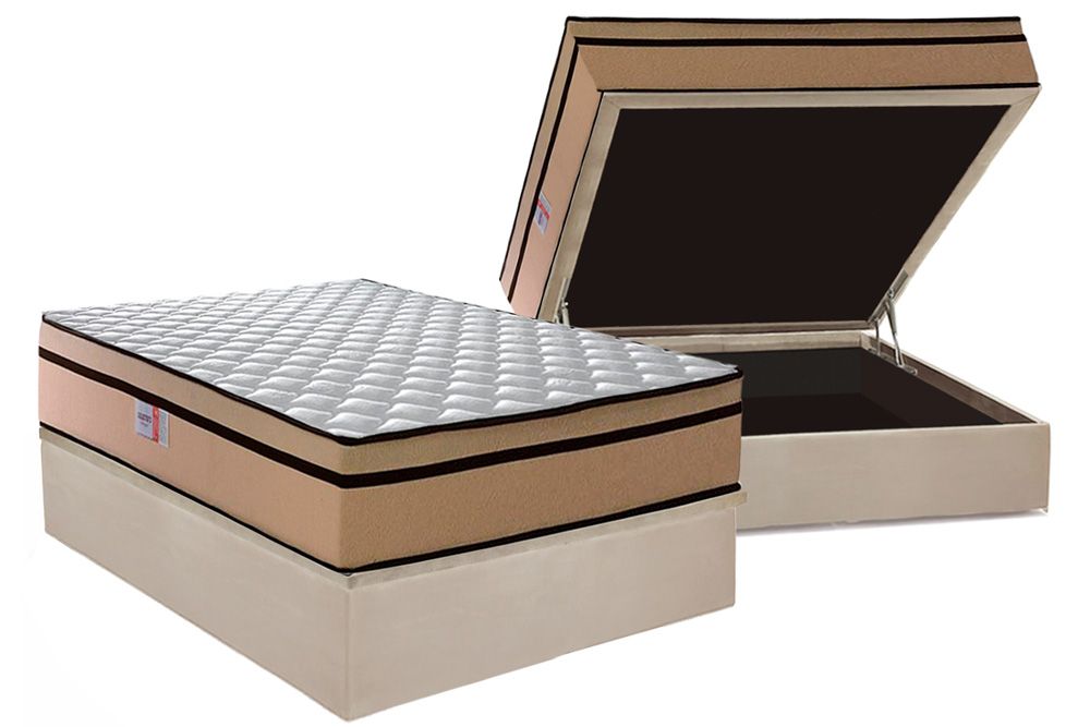 Cama Box Baú CRC +Colchão Ortopédico Selectus Plumatex