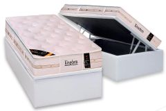 Cama Box Baú Filhão +Colchão Molas Kingdom Castor