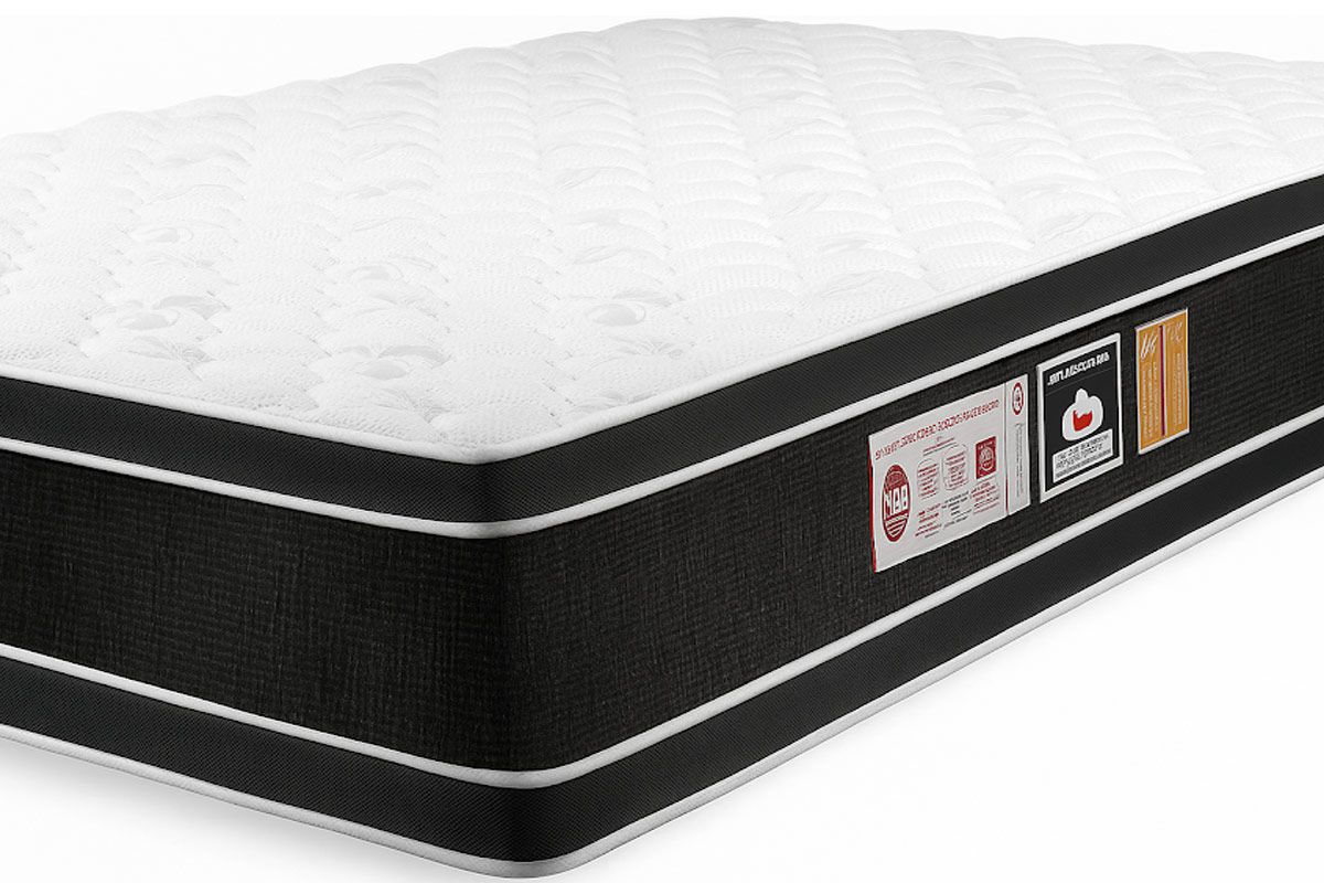 Cama Box Baú CRC +Colchão D33 Black White Castor