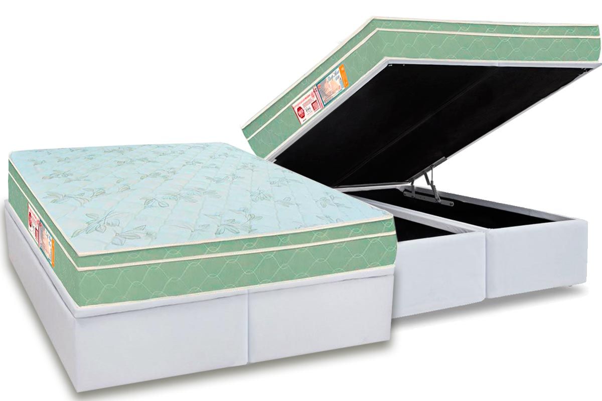 Cama Box Baú CRC +Colchão Espuma D33 SleepMax Castor