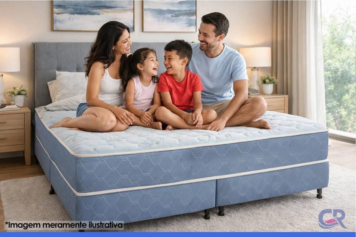 Cama Box Baú CRC +Colchão Espuma D45 SleepMax Castor