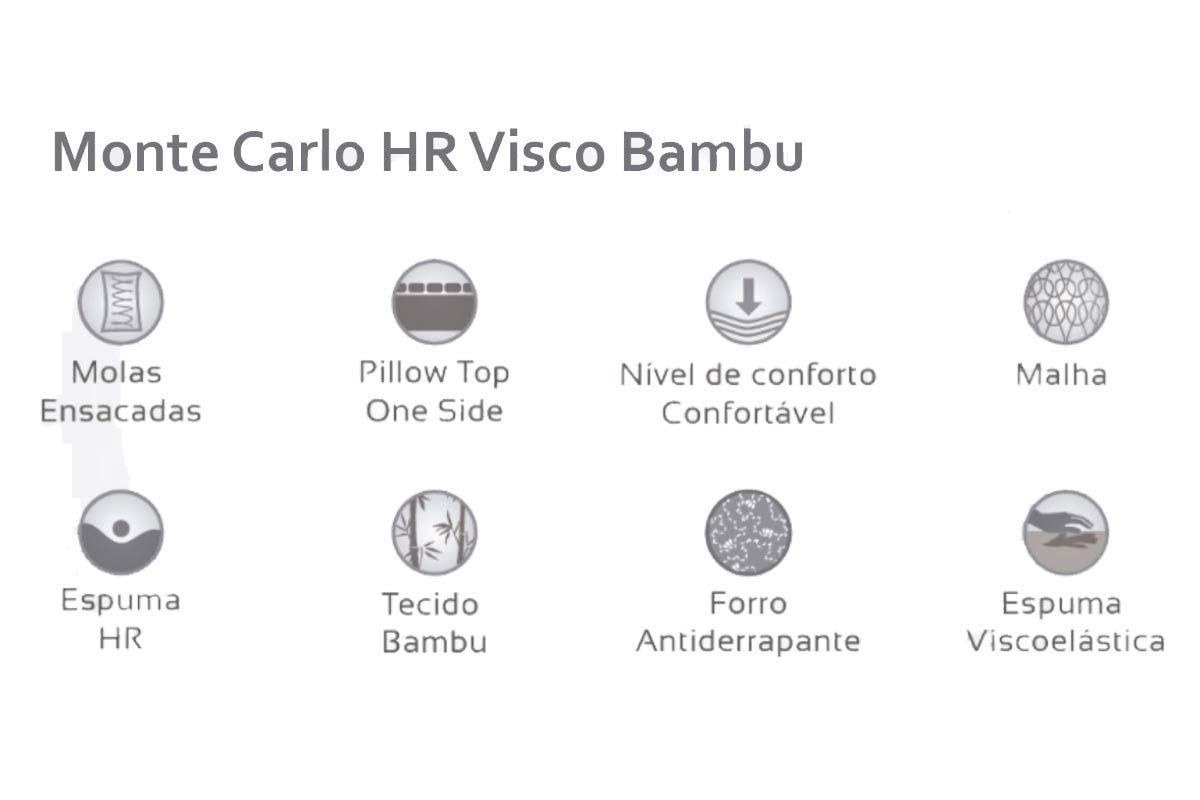 Cama Box Baú CRC +Colchão Molas MonteCarlo Herval