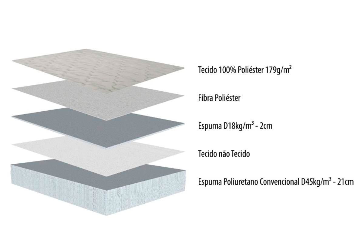 Cama Box Baú CRC +Colchão Espuma D45 Top Herval