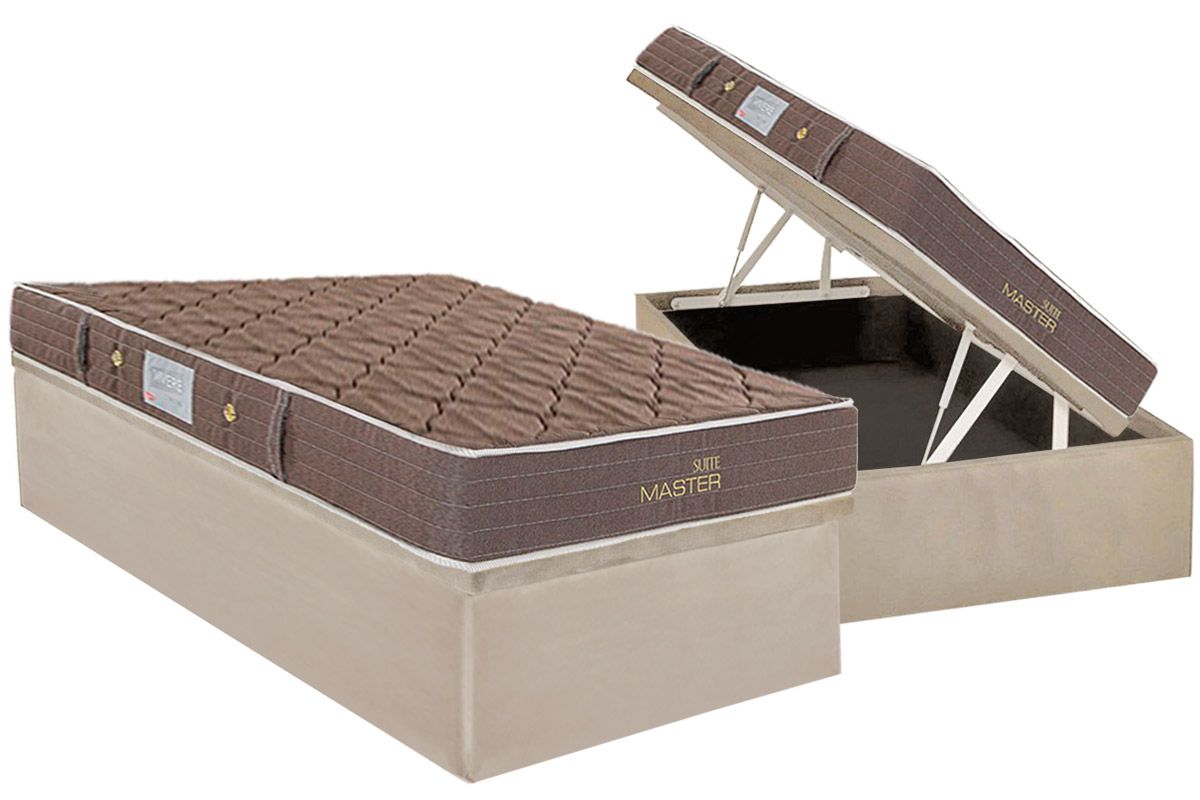 Cama Box Baú CRC +Colchão Molas Suite Master Herval