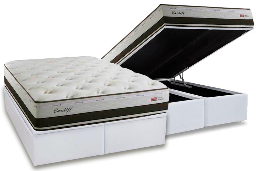 Cama Box Baú CRC +Colchão Molas Cardiff Herval