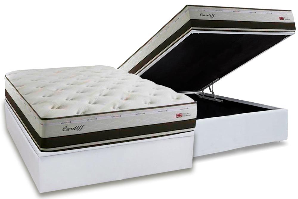 Cama Box Baú CRC +Colchão Molas Cardiff Herval