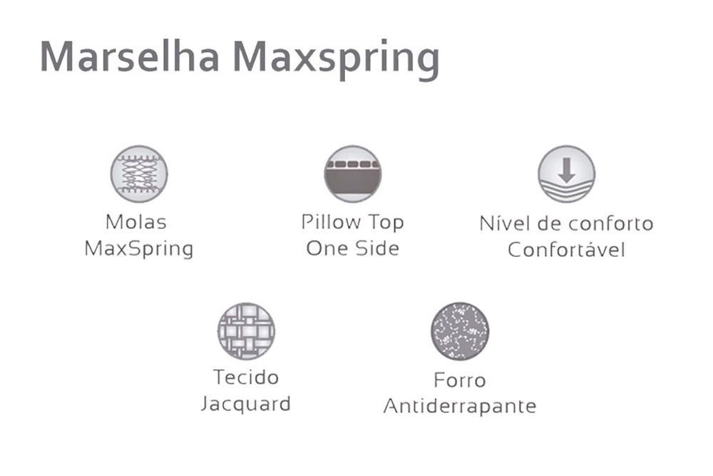 Cama Box Baú CRC +Colchão Molas Marselha Herval