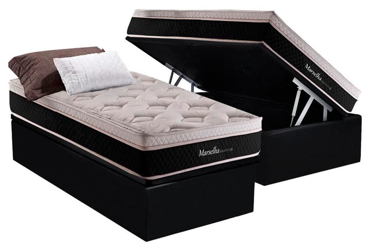 Cama Box Baú CRC +Colchão Molas Marselha Herval