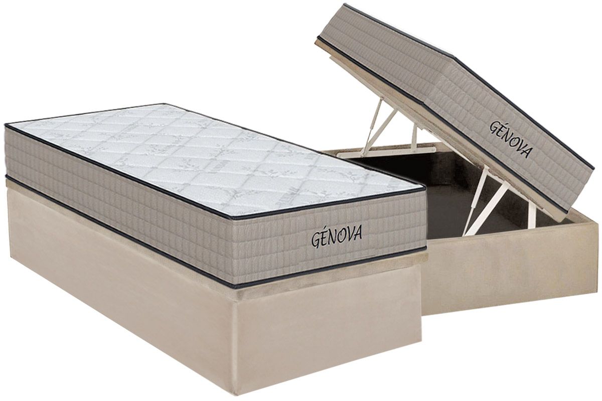 Cama Box Baú CRC +Colchão D45 Genova Orthoflex