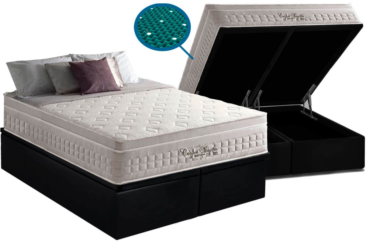 Cama Baú CRC +Colchão Magnético Confort Anjos