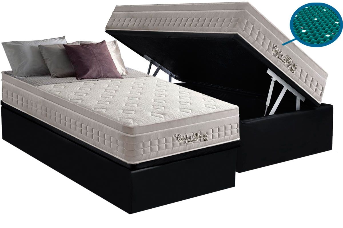 Cama Baú CRC +Colchão Magnético Confort Anjos