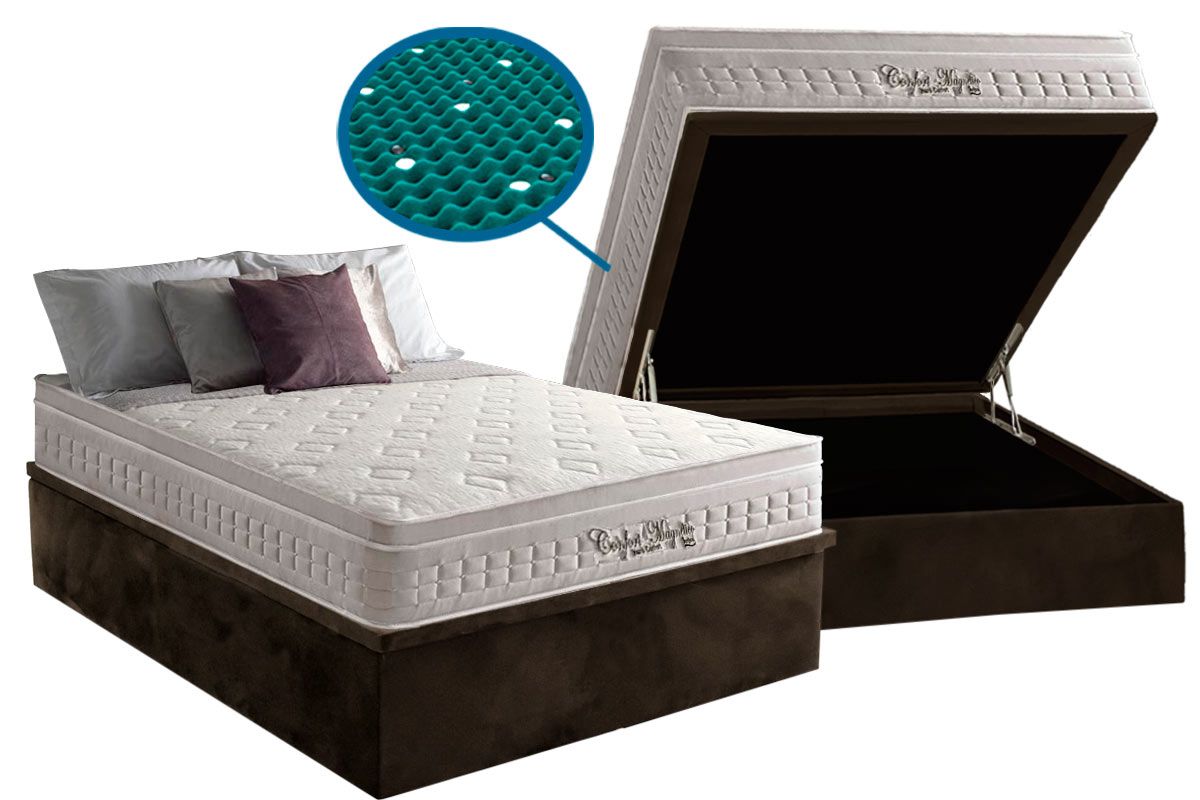 Cama Baú CRC +Colchão Magnético Confort Anjos