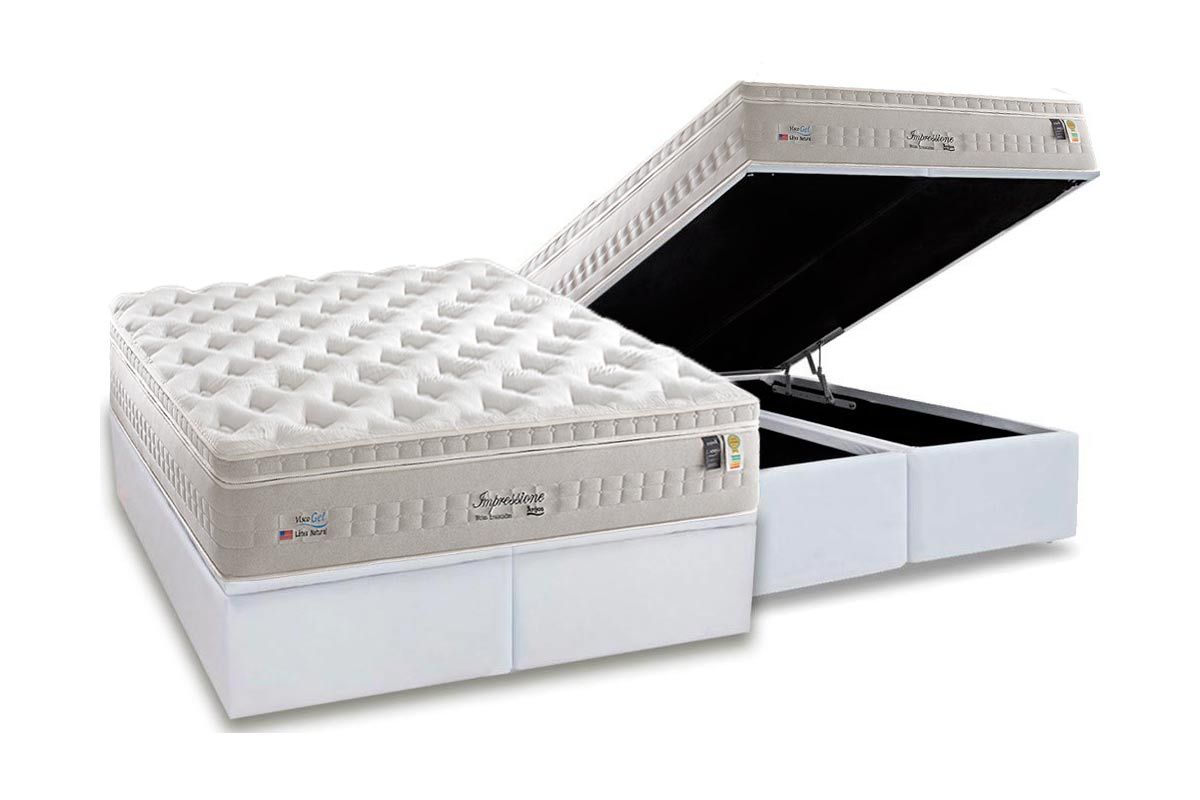 Cama Box Baú CRC +Colchão Molas Impressione Anjos