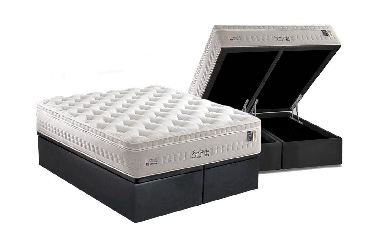 Cama Box Baú CRC +Colchão Molas Impressione Anjos