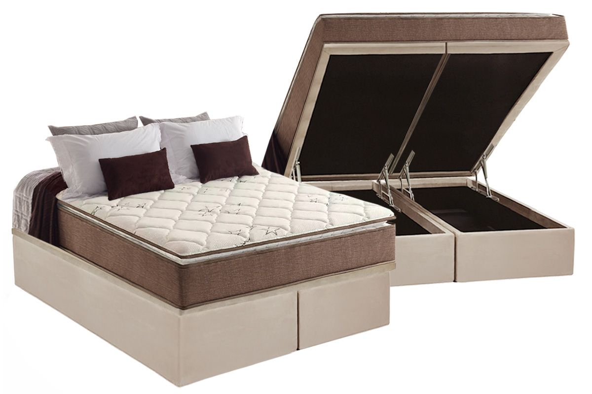 Cama Box Baú CRC +Colchão Ortopédico Star Anjos