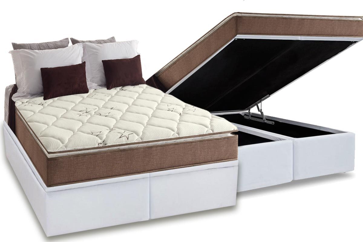 Cama Box Baú CRC +Colchão Ortopédico Star Anjos