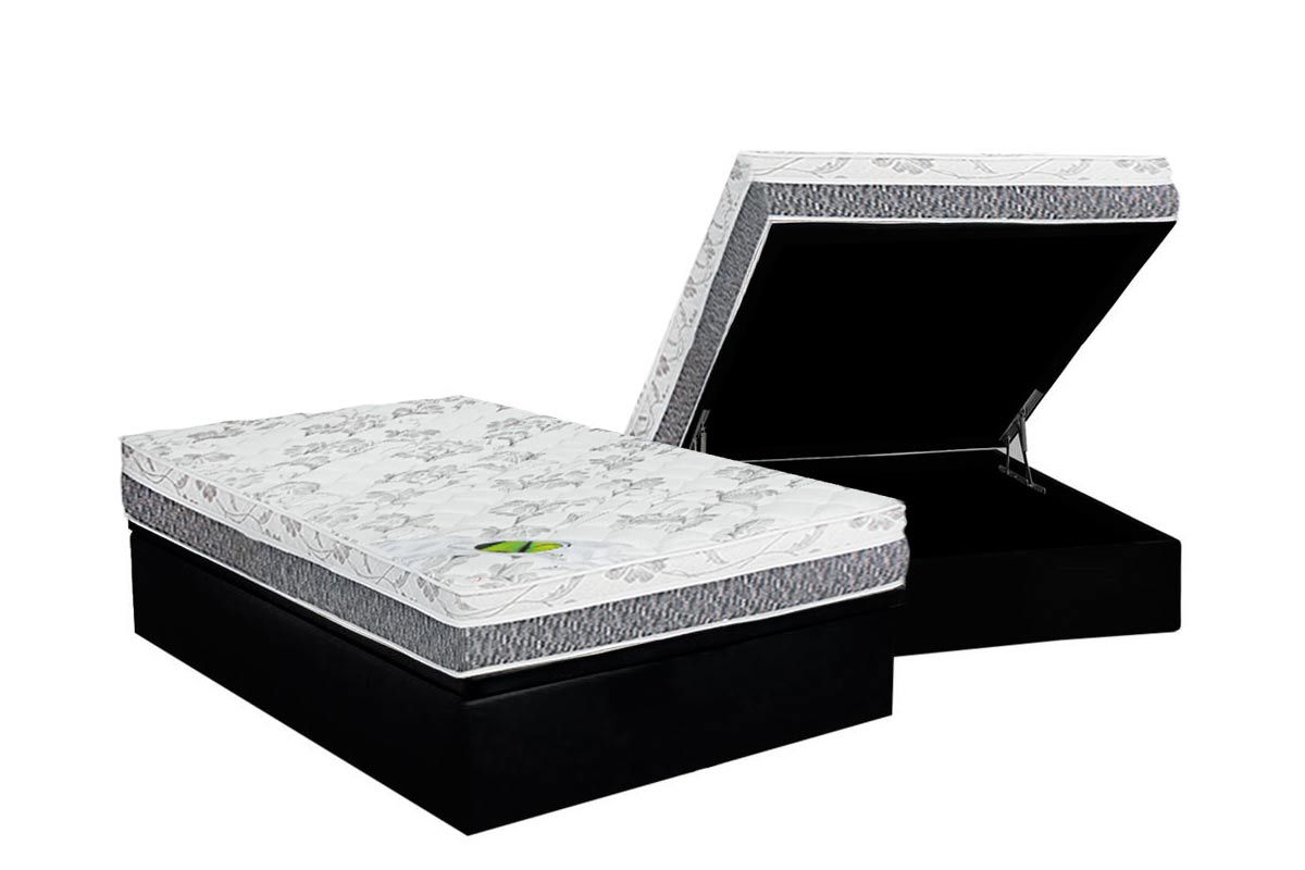 Cama Box Baú CRC +Colchão Ortopédico Aspen Luckspuma