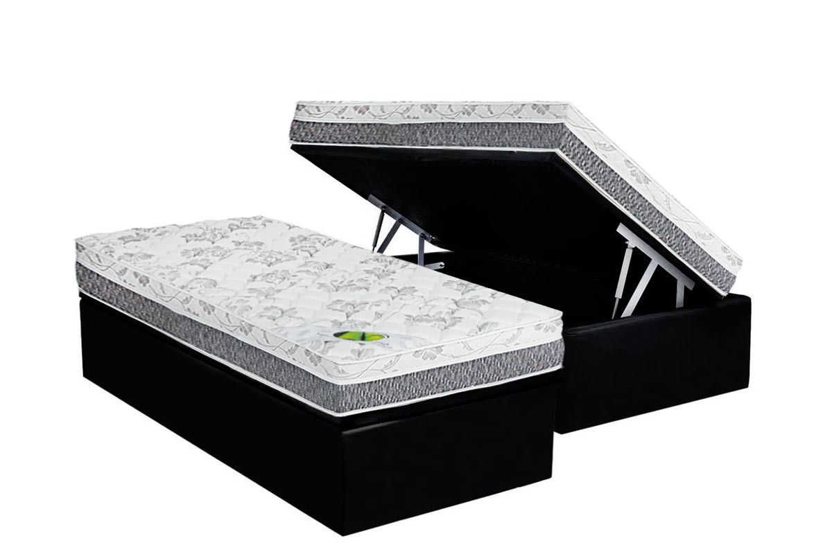 Cama Box Baú CRC +Colchão Ortopédico Aspen Luckspuma