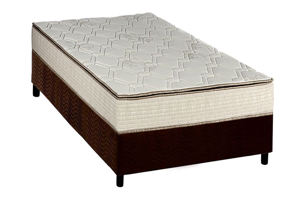 Cama Box CRC +Colchão Molas Montreal Luckspuma
