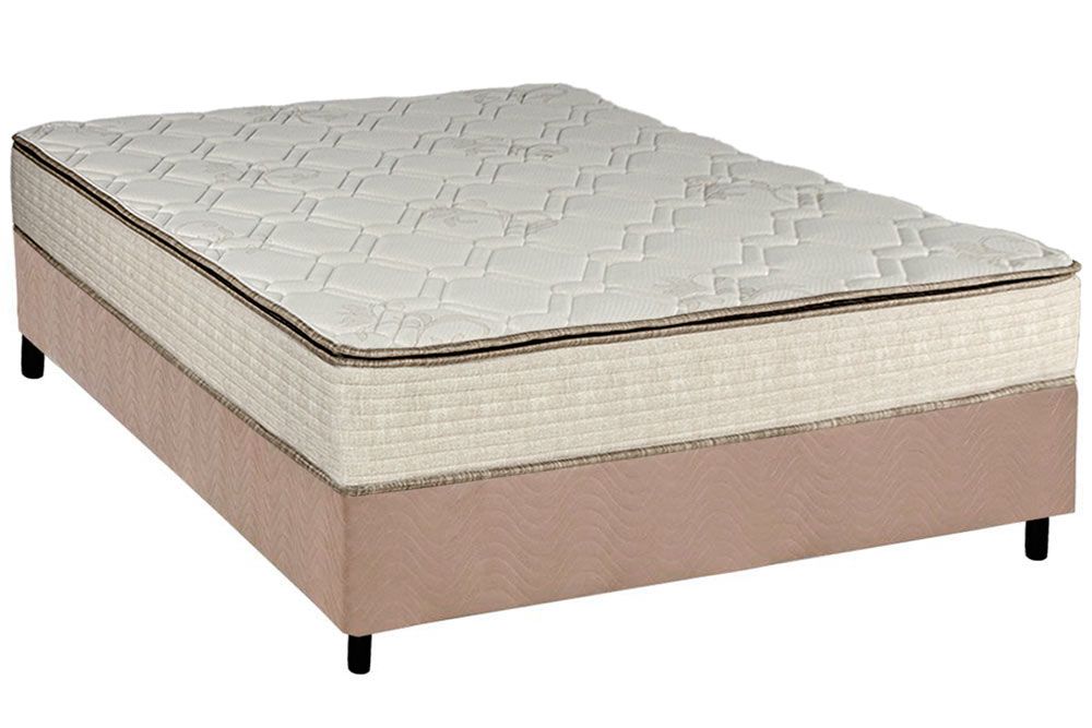 Cama Box CRC +Colchão Molas Montreal Luckspuma