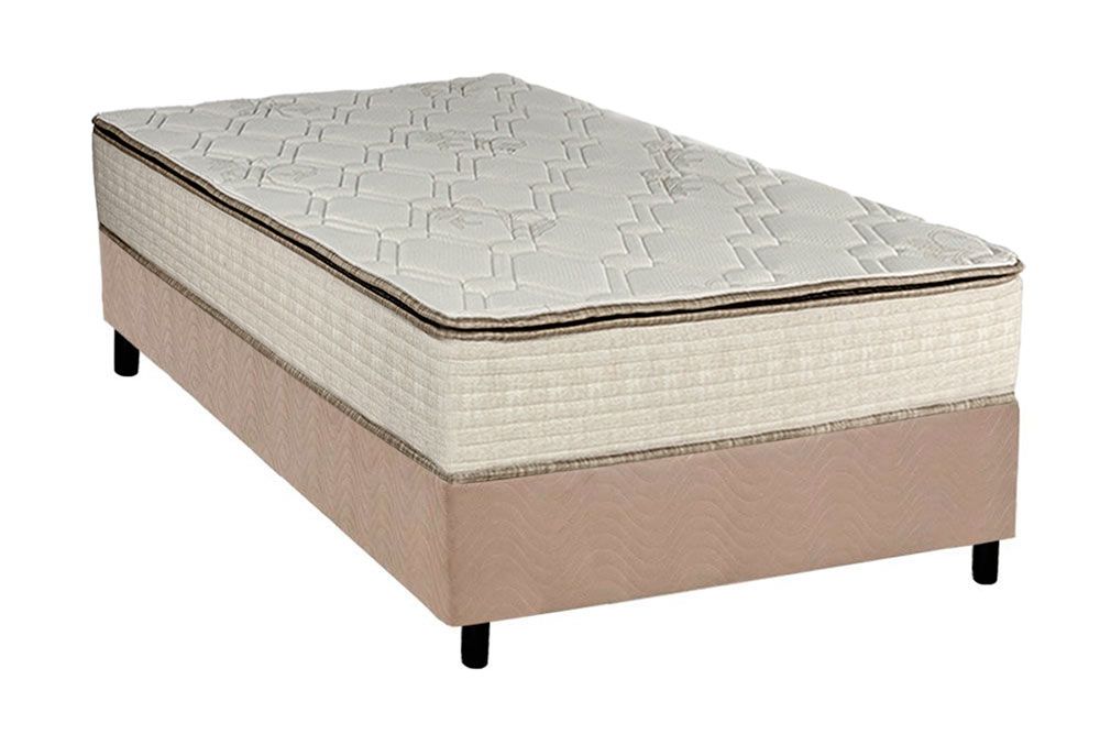 Cama Box CRC +Colchão Molas Montreal Luckspuma