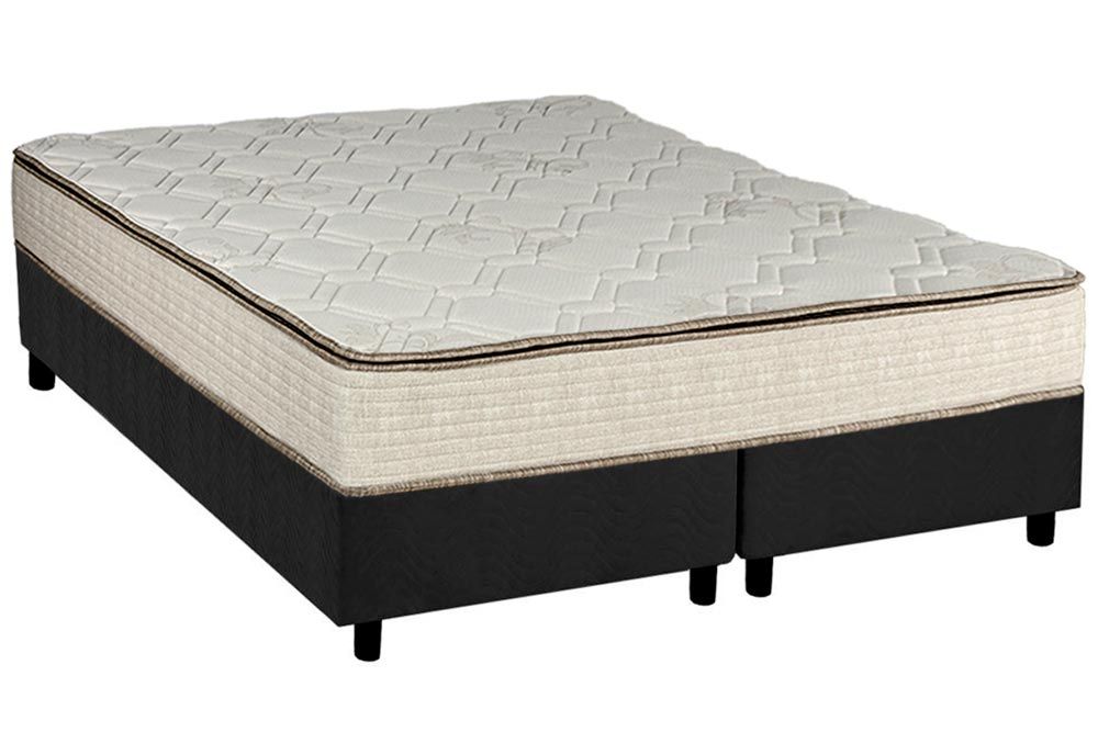 Cama Box CRC +Colchão Molas Montreal Luckspuma
