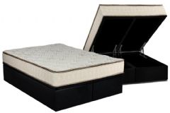 Cama Box Baú Filhão +Colchão Molas Montreal Luckspuma