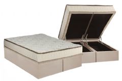 Cama Box Baú Filhão +Colchão Molas Montreal Luckspuma