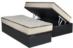 Cama Box Baú Filhão +Colchão Molas Montreal Luckspuma