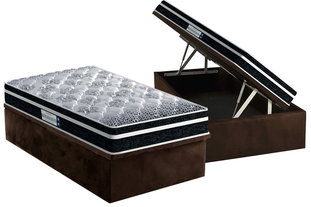 Cama Box Baú CRC +Colchão Ortopédico Tech1500 Probel