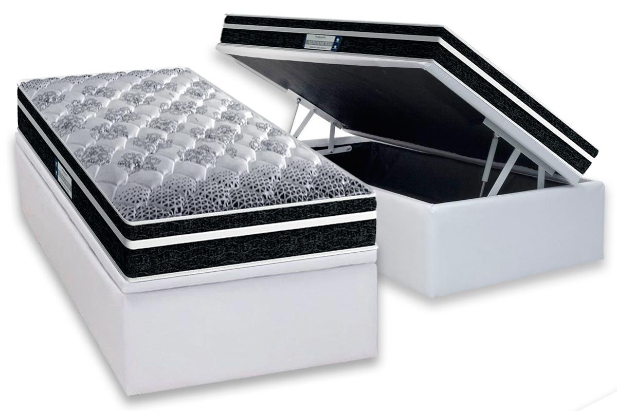 Cama Box Baú CRC +Colchão Ortopédico Tech1500 Probel