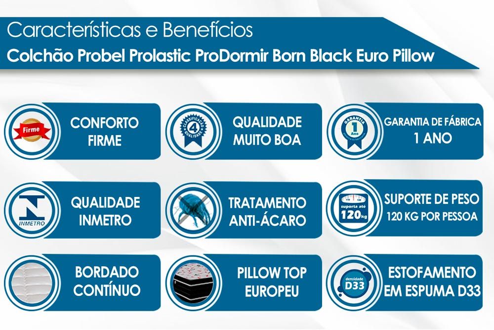 Cama Box Baú CRC +Colchão Molas Born Probel