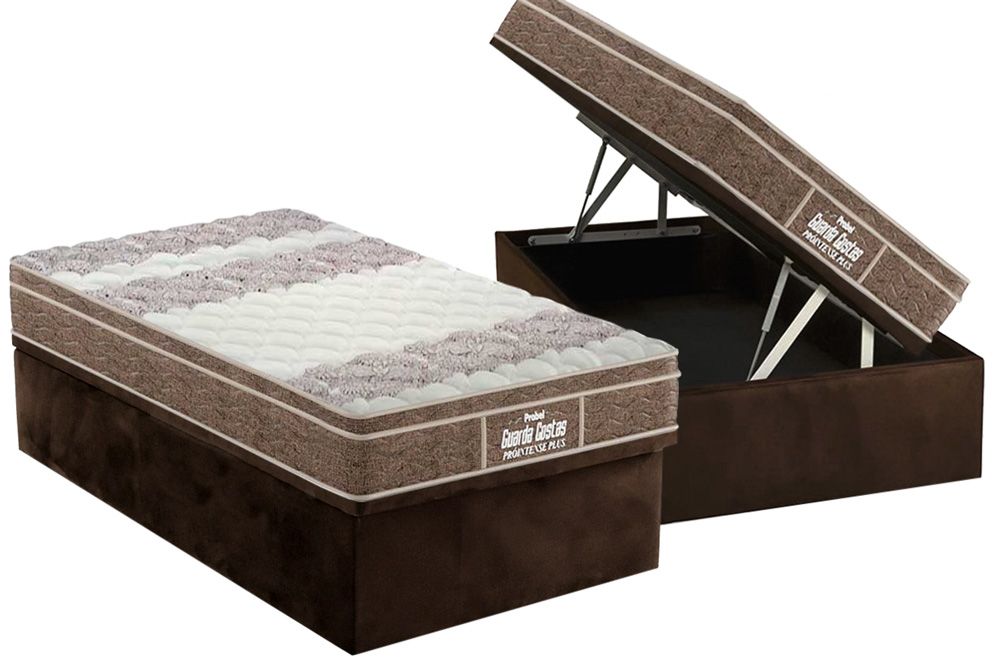 Cama Box Baú CRC +Colchão Ortopédico Intense Probel