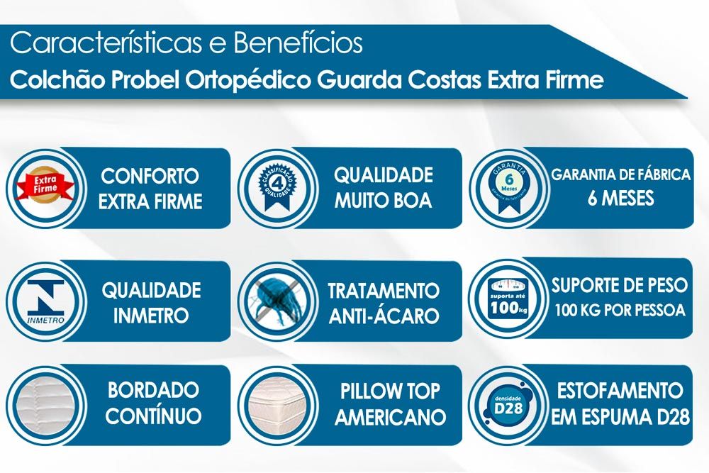Cama Box CRC +Colchão Ortopédico Extra Firme Probel