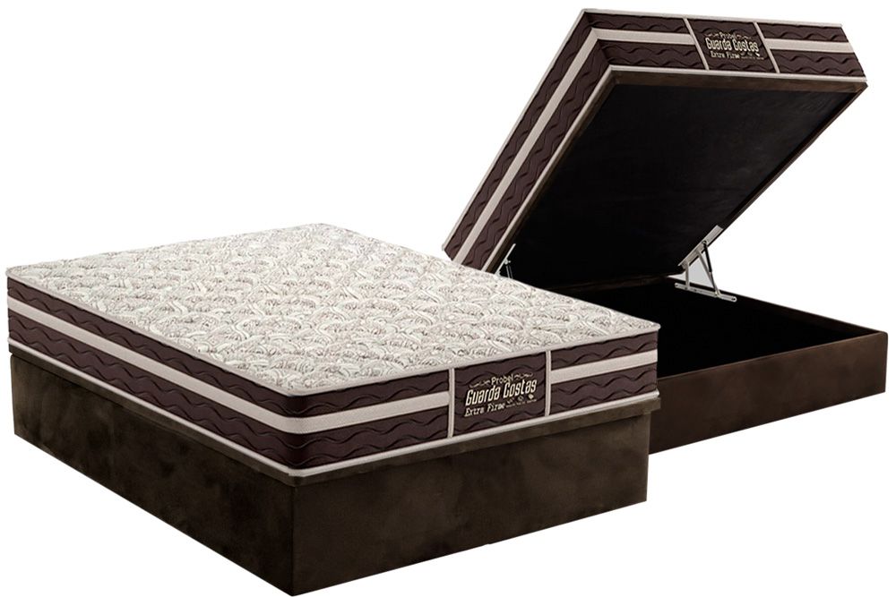 Cama Box Baú CRC +Colchão Ortopédico E. Firme Probel
