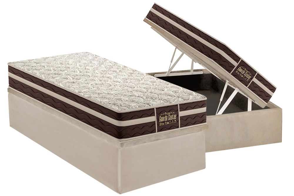 Cama Box Baú CRC +Colchão Ortopédico E. Firme Probel
