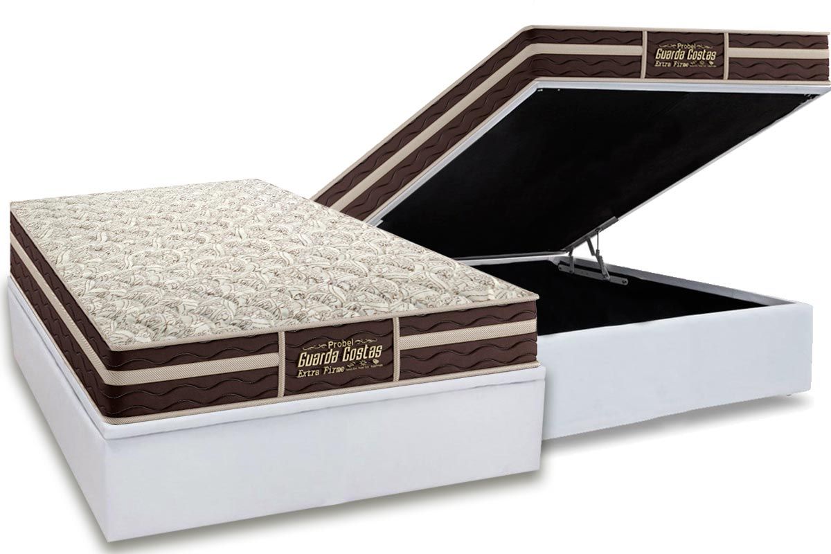 Cama Box Baú CRC +Colchão Ortopédico E. Firme Probel