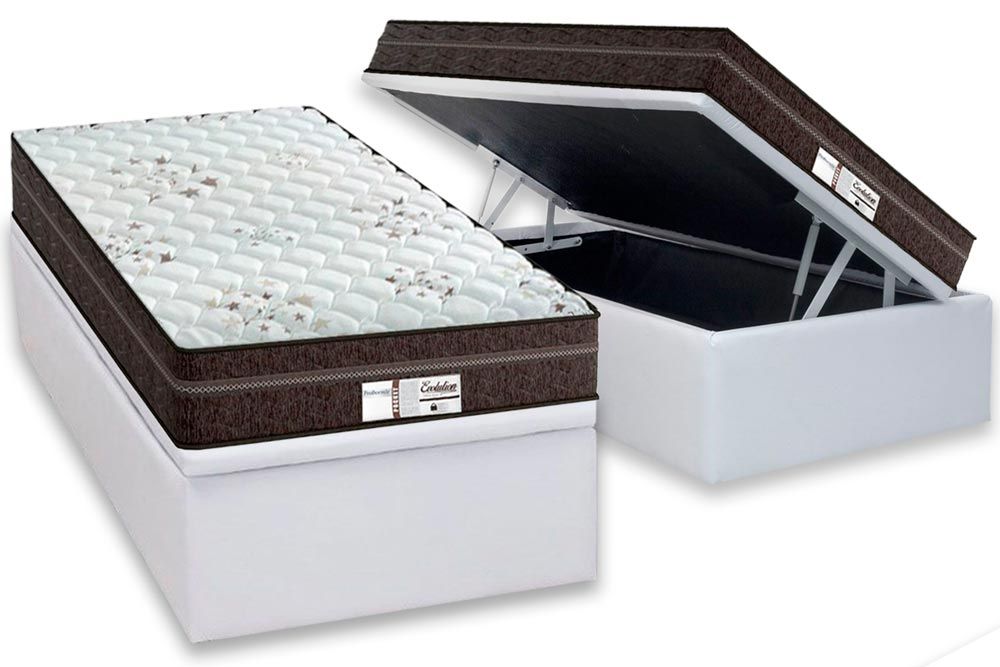 Cama Box Baú CRC +Colchão Molas Evolution Probel
