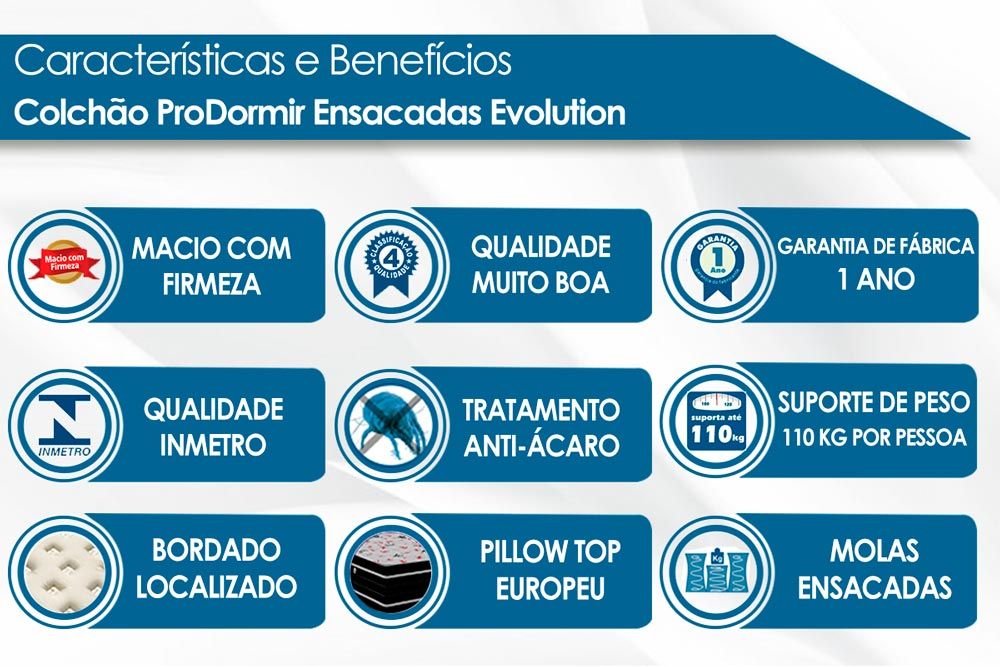 Cama Box CRC +Colchão Molas Evolution Probel