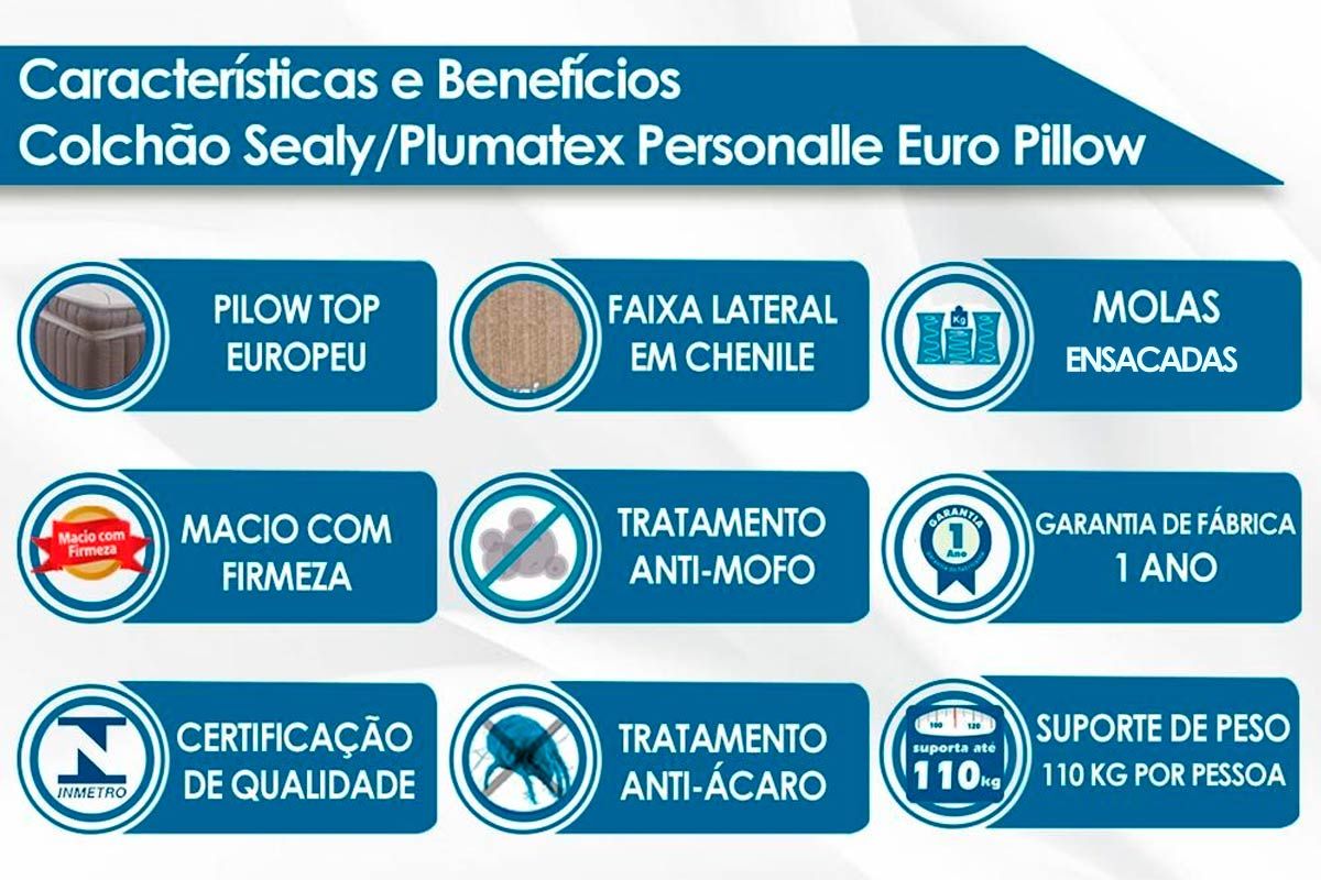 Cama Box CRC +Colchão Molas Personalle Plumatex