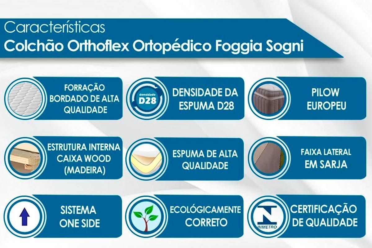 Cama Box Baú CRC +Colchão Ortopédico Sogni Orthoflex
