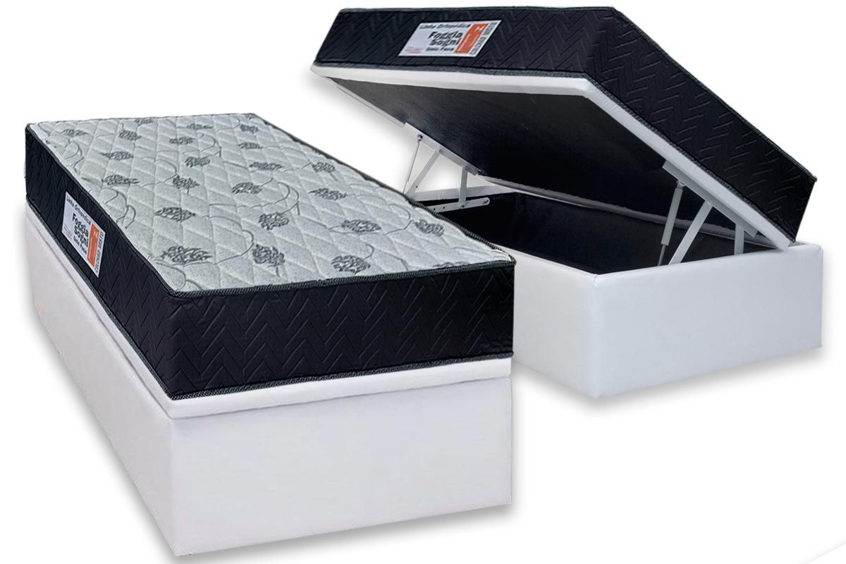 Cama Box Baú CRC +Colchão Ortopédico Sogni Orthoflex