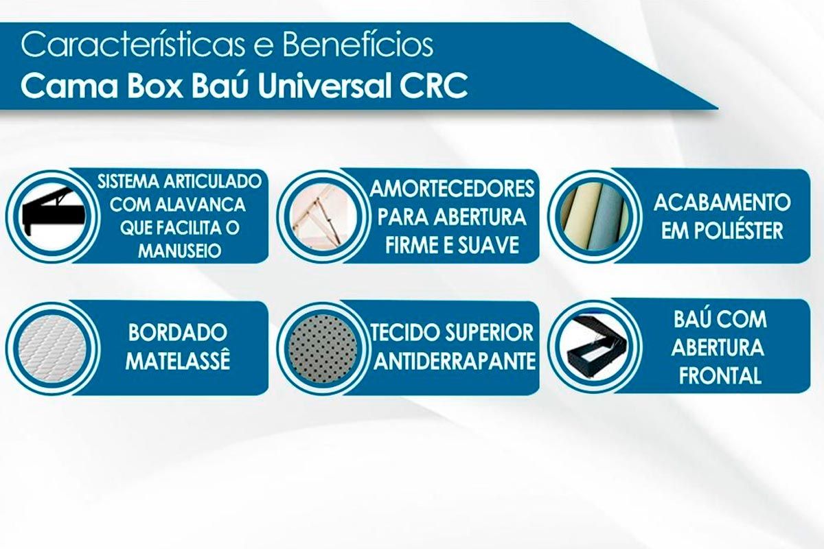 Cama Box Baú CRC +Colchão Ortopédico Sogni Orthoflex