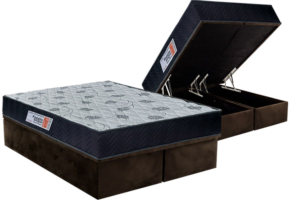 Cama Box Baú CRC +Colchão Ortopédico Sogni Orthoflex